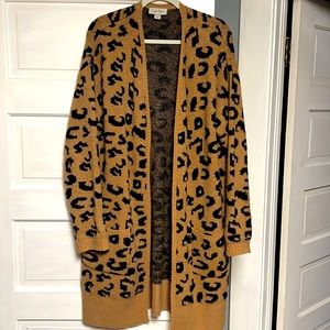Cozy leopard print cardigan